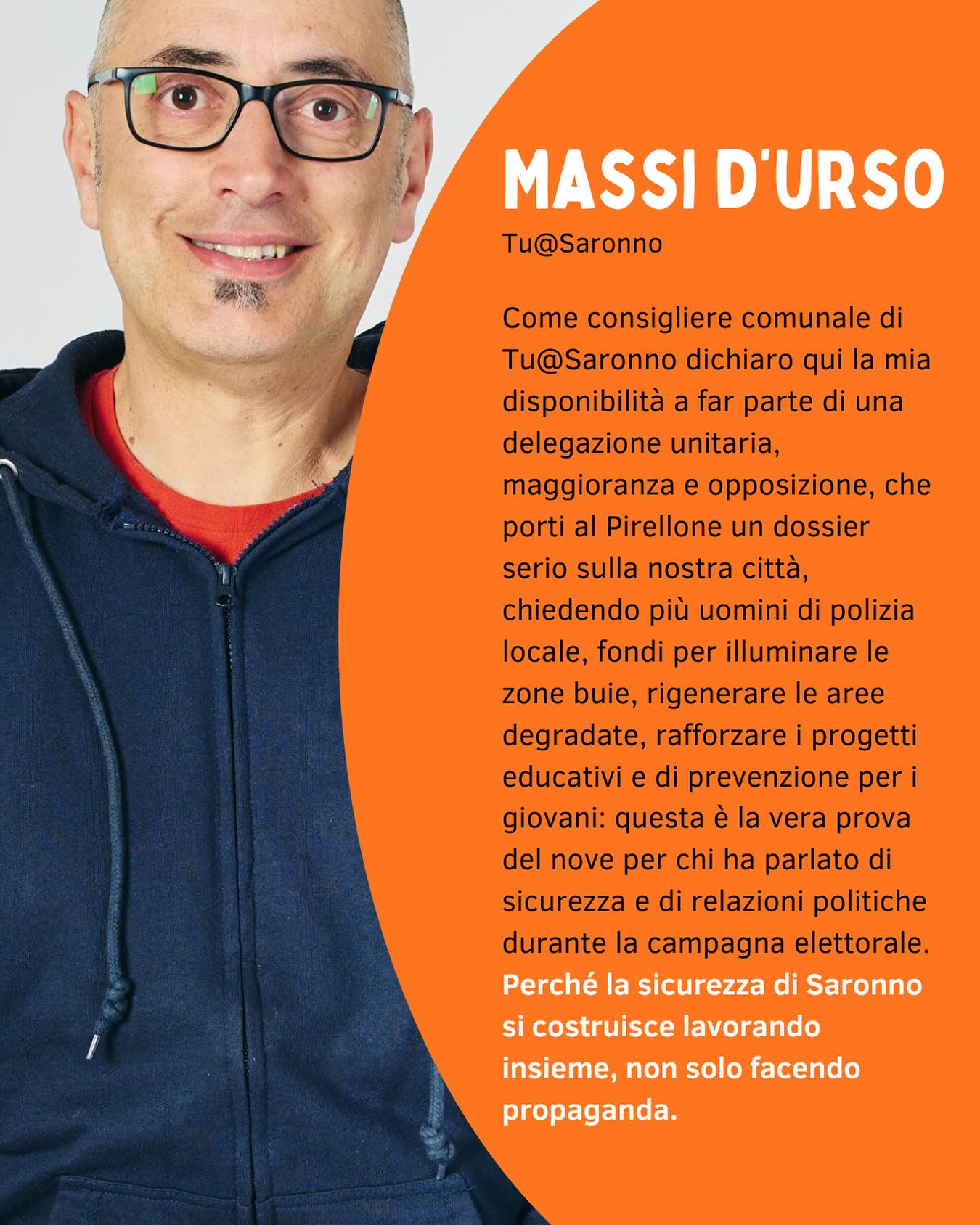 Dopo anni di promesse a vuoto, oggi Saronno ha finalmente la Polfer in stazione, un presidio fondamentale di sicurezza che nessuna delle precedenti amministrazioni era riuscita a ottenere per la città.
Come lista civica Tu@Saronno vogliamo quindi lanciare una sfida costruttiva all’opposizione di centrodestra che in campagna elettorale ha promesso di avere “i contatti giusti” in Regione e nei palazzi che contano: mettiamo alla prova queste promesse, andiamoci insieme in Regione Lombardia a cercare le risorse che servono davvero per Saronno!
@massimilianodurso